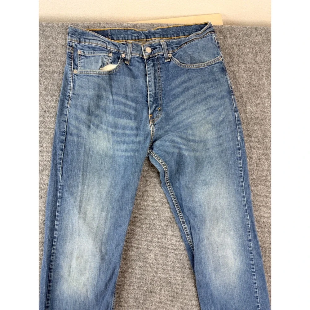 Levis 505 Regular Fit Straight Leg Blue Denim Jeans Mens W34 L36 00505-1064‎